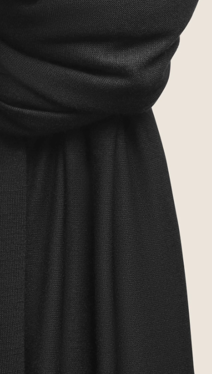 Black jersey hijab for Muslim women – breathable and non-slip fabric - Hia Hijab Australia