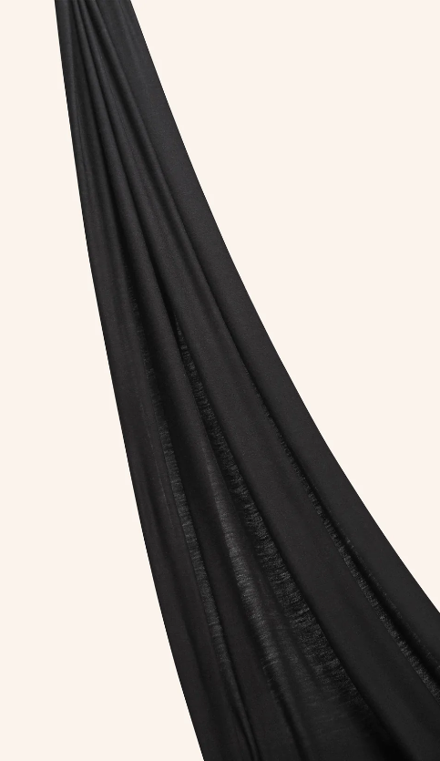 Black jersey hijab for Muslim women – breathable and non-slip fabric - Hia Hijab Australia