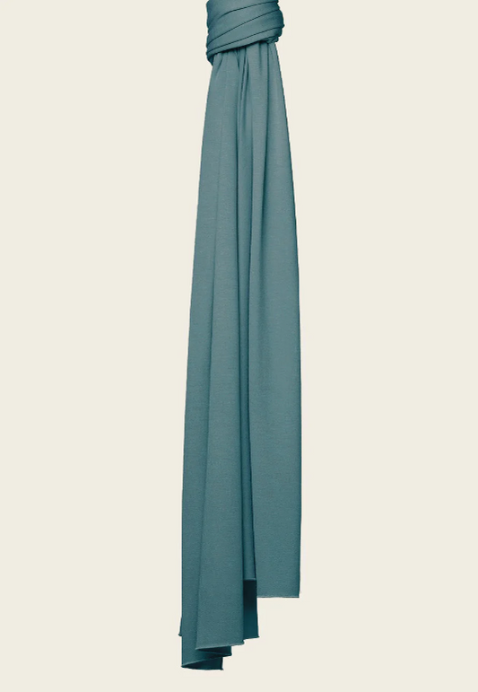 Soft turkish blue jersey hijab for everyday wear – lightweight, breathable, and stretchable fabric ideal for all-day comfort." | Hia Hijab